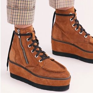 Free People Brown Maverick Platform Boots